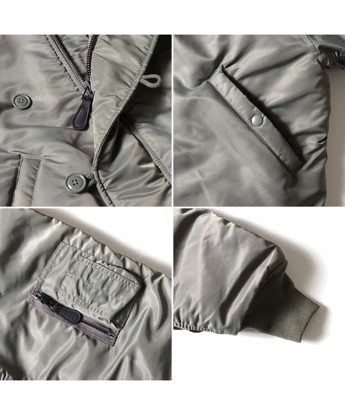 HOUSTON(ヒューストン)の「HOUSTON ヒューストン HEAVY NYLON TWILL FLIGHT JACKET / ヘビーナイロン エヌツービー フライトジャケット(ブルゾン・メンズ・ブラック/ネイビー/セージグリーン・M/L/XL)」の11枚目の写真