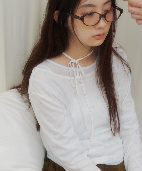 DISCOAT(ディスコート)の「【umm.】柄アソートチョーカープルオーバー(Tシャツ/カットソー・レディース・サックスブルー/オフホワイト/グレー/パープル・FREE)」の6枚目の写真