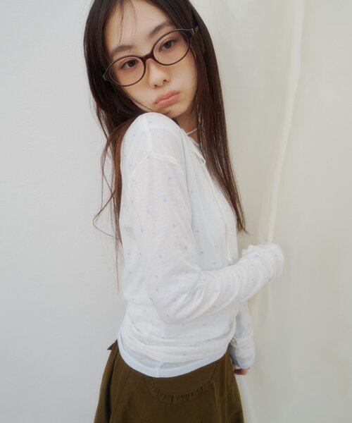 DISCOAT(ディスコート)の「【umm.】柄アソートチョーカープルオーバー(Tシャツ/カットソー・レディース・サックスブルー/オフホワイト/グレー/パープル・FREE)」の8枚目の写真