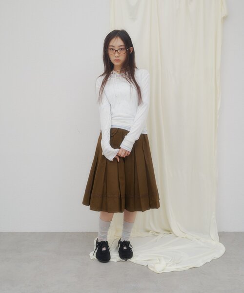 DISCOAT(ディスコート)の「【umm.】柄アソートチョーカープルオーバー(Tシャツ/カットソー・レディース・サックスブルー/オフホワイト/グレー/パープル・FREE)」の9枚目の写真