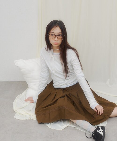 DISCOAT(ディスコート)の「【umm.】柄アソートチョーカープルオーバー(Tシャツ/カットソー・レディース・サックスブルー/オフホワイト/グレー/パープル・FREE)」の11枚目の写真