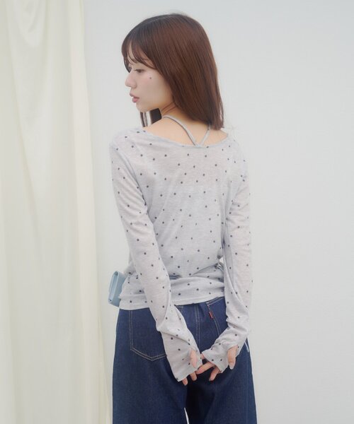 DISCOAT(ディスコート)の「【umm.】柄アソートチョーカープルオーバー(Tシャツ/カットソー・レディース・サックスブルー/オフホワイト/グレー/パープル・FREE)」の14枚目の写真