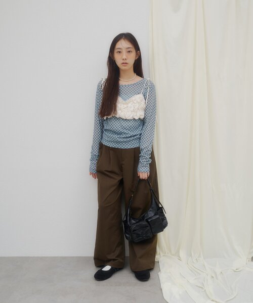 DISCOAT(ディスコート)の「【umm.】柄アソートチョーカープルオーバー(Tシャツ/カットソー・レディース・サックスブルー/オフホワイト/グレー/パープル・FREE)」の20枚目の写真