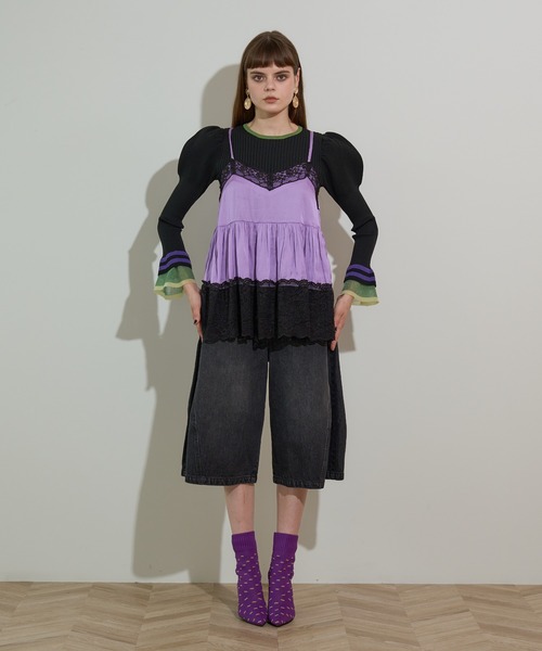 anna sui nyc(アナ スイ エヌ ワイ シー)の「レースサテンキャミソール(キャミソール・レディース・ピンク/ラベンダー/ブラック・FREE)」の15枚目の写真
