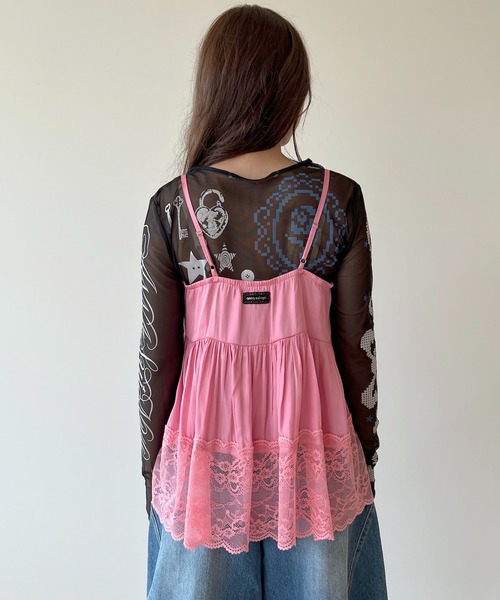 anna sui nyc(アナ スイ エヌ ワイ シー)の「レースサテンキャミソール(キャミソール・レディース・ピンク/ラベンダー/ブラック・FREE)」の21枚目の写真