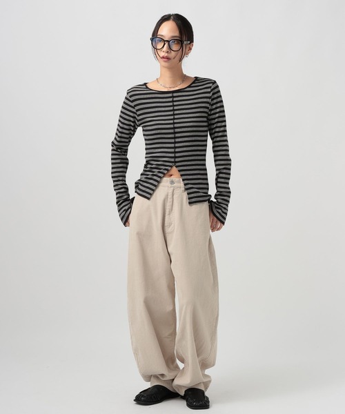 Robert P.Miller（ロバート ピー ミラー）の「[WEB限定]【miller】Prib Slit PO（Tシャツ/カットソー・レディース・ブラウン系その他/ブラック/イエロー/ブルー・FREE）」の18枚目の写真