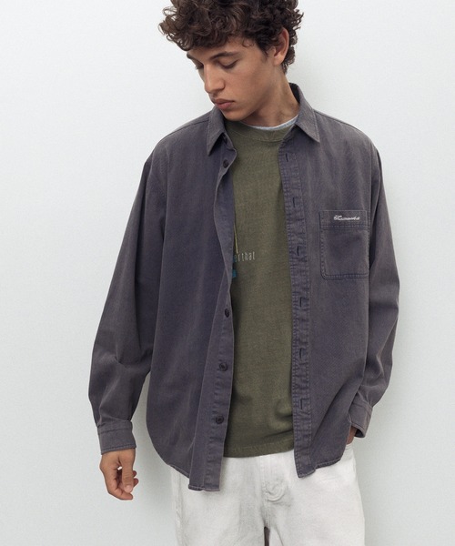 thisisneverthat(ディスイズネバーザット)の「Washed Twill Shirt(シャツ/ブラウス・メンズ・ストーン/ネイビー・M/S/XL/L)」の7枚目の写真