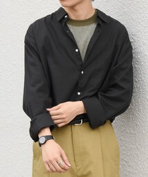 〈洗濯機可能〉コットン/シルク エアリー ポケット レギュラーカラー シャツ◇
