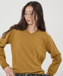 V NECK MELANGE KNIT/Vネックメランジニット