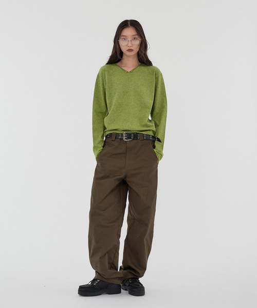 WISH FOR EVER(ウィッシュフォーエバー)の「V NECK MELANGE KNIT/Vネックメランジニット(ニット/セーター・メンズ・ブラウン/マスタード/グリーン/ブラック・SMALL/MEDIUM/LARGE)」の7枚目の写真