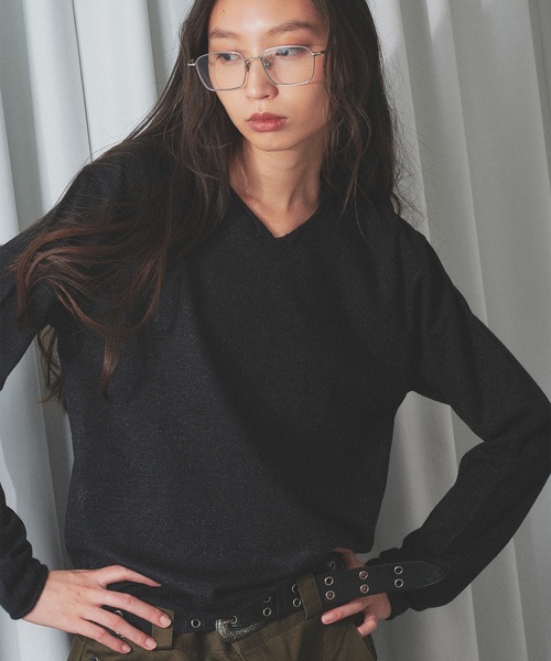 WISH FOR EVER(ウィッシュフォーエバー)の「V NECK MELANGE KNIT/Vネックメランジニット(ニット/セーター・メンズ・ブラウン/マスタード/グリーン/ブラック・SMALL/MEDIUM/LARGE)」の17枚目の写真