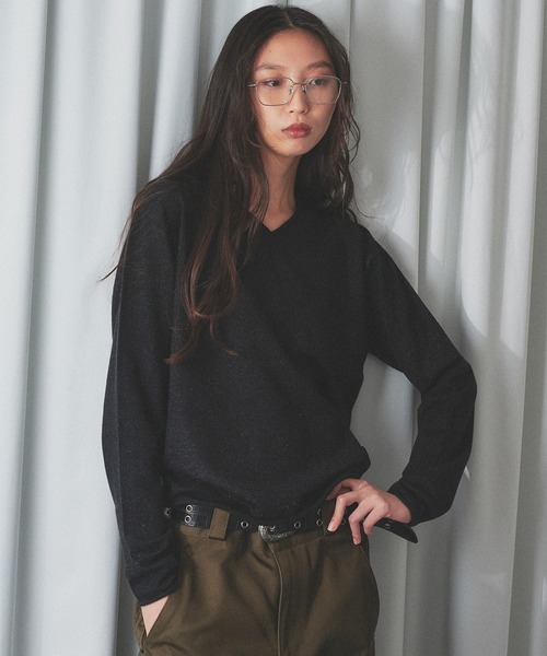 WISH FOR EVER(ウィッシュフォーエバー)の「V NECK MELANGE KNIT/Vネックメランジニット(ニット/セーター・メンズ・ブラウン/マスタード/グリーン/ブラック・SMALL/MEDIUM/LARGE)」の18枚目の写真