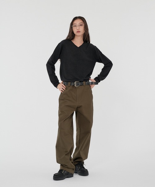 WISH FOR EVER(ウィッシュフォーエバー)の「V NECK MELANGE KNIT/Vネックメランジニット(ニット/セーター・メンズ・ブラウン/マスタード/グリーン/ブラック・SMALL/MEDIUM/LARGE)」の9枚目の写真