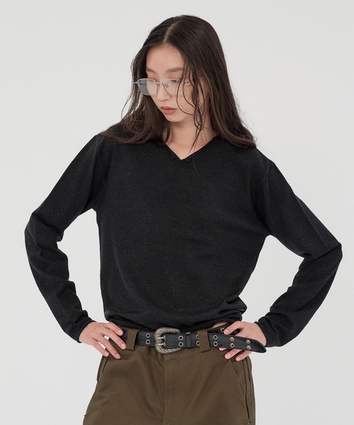 WISH FOR EVER(ウィッシュフォーエバー)の「V NECK MELANGE KNIT/Vネックメランジニット(ニット/セーター・メンズ・ブラウン/マスタード/グリーン/ブラック・SMALL/MEDIUM/LARGE)」の13枚目の写真