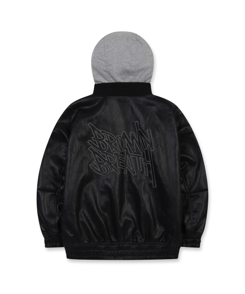BROWNBREATH KIDS(ブラウンブレスキッズ)の「KIDS LEATHER HOOD JACKET - BLACK(ブルゾン・レディース・その他・110/120/130/140/150)」の3枚目の写真