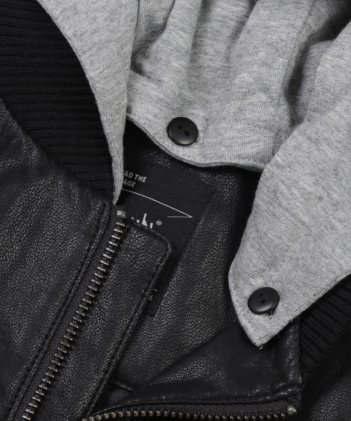 BROWNBREATH KIDS(ブラウンブレスキッズ)の「KIDS LEATHER HOOD JACKET - BLACK(ブルゾン・レディース・その他・110/120/130/140/150)」の5枚目の写真