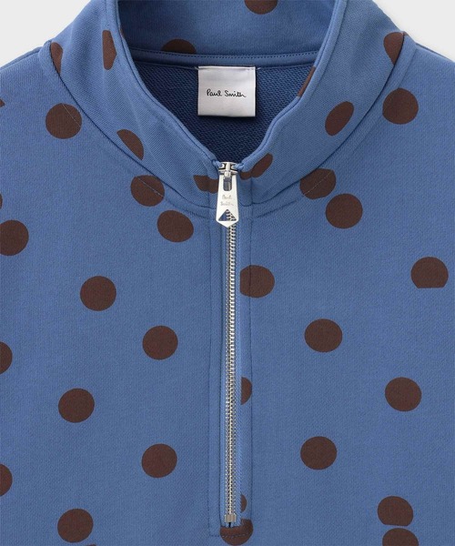 Paul Smith(ポールスミス)の「ウィメンズ ドットプリント ハーフジップスウェット / 265326 J298(スウェット・レディース・ダークブラウン/グレイッシュブルー・MEDIUM)」の5枚目の写真