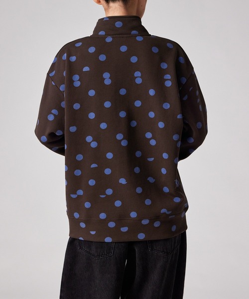 Paul Smith(ポールスミス)の「ウィメンズ ドットプリント ハーフジップスウェット / 265326 J298(スウェット・レディース・ダークブラウン/グレイッシュブルー・MEDIUM)」の14枚目の写真