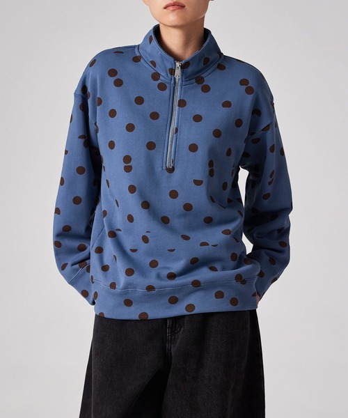 Paul Smith(ポールスミス)の「ウィメンズ ドットプリント ハーフジップスウェット / 265326 J298(スウェット・レディース・ダークブラウン/グレイッシュブルー・MEDIUM)」の12枚目の写真