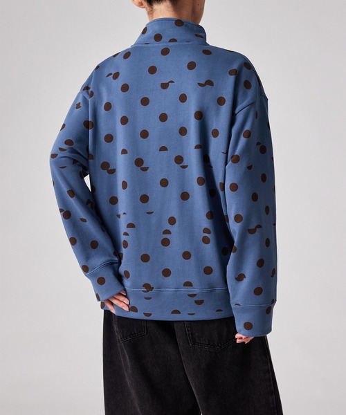 Paul Smith(ポールスミス)の「ウィメンズ ドットプリント ハーフジップスウェット / 265326 J298(スウェット・レディース・ダークブラウン/グレイッシュブルー・MEDIUM)」の3枚目の写真