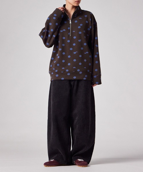 Paul Smith(ポールスミス)の「ウィメンズ ドットプリント ハーフジップスウェット / 265326 J298(スウェット・レディース・ダークブラウン/グレイッシュブルー・MEDIUM)」の15枚目の写真