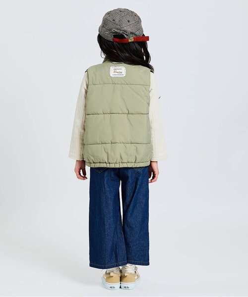 apres les cours(アプレレクール)の「【WEB限定/洗える】リバーシブル中綿ベスト(ダウンベスト・キッズ・オフホワイト/ブラウン/ネイビー・140/110/80/120/90/130/100)」の5枚目の写真