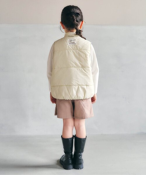 apres les cours(アプレレクール)の「【WEB限定/洗える】リバーシブル中綿ベスト(ダウンベスト・キッズ・オフホワイト/ブラウン/ネイビー・140/110/80/120/90/130/100)」の9枚目の写真