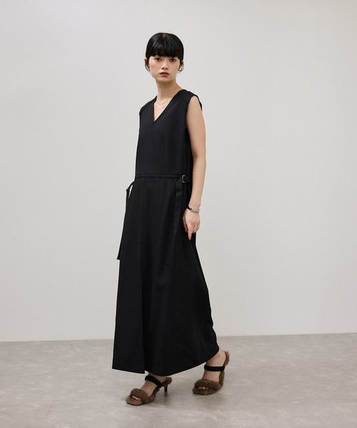 ADAM ET ROPE'（アダムエロペ）の「【WEB限定】2WAYコンビジャンパースカート（ジャンパースカート・レディース・チャコールグレー/ブラック系その他/ブラック・36/38）」の5枚目の写真