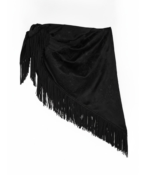 Ameri（アメリ）の「SEQUIN EMBROIDERY SATIN PONCHO（ポンチョ・レディース・ブラウン/ブラック・FREE）」の8枚目の写真