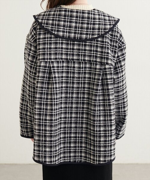 natural couture（ナチュラルクチュール）の「ビックカラーショートコート（その他アウター・レディース・オフホワイト/その他2/その他1/ブラック・FREE）」の10枚目の写真