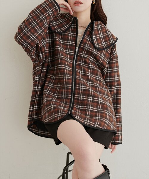 natural couture（ナチュラルクチュール）の「ビックカラーショートコート（その他アウター・レディース・オフホワイト/その他2/その他1/ブラック・FREE）」の20枚目の写真