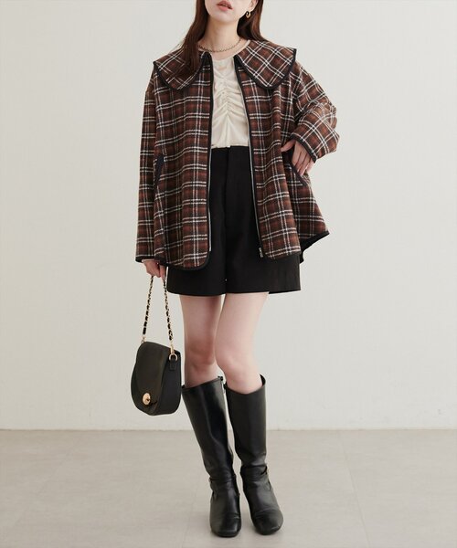 natural couture（ナチュラルクチュール）の「ビックカラーショートコート（その他アウター・レディース・オフホワイト/その他2/その他1/ブラック・FREE）」の21枚目の写真