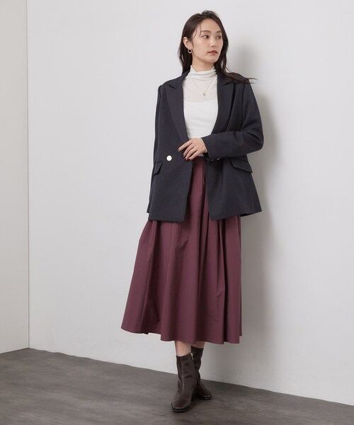OPAQUE.CLIP(オペークドットクリップ)の「なめらかシアーハイネックカットソー【洗濯機OK/抗ピル】(Tシャツ/カットソー・レディース・ホワイト/ピンク/ライトグレー/ブラック・38/36/40/42)」の5枚目の写真