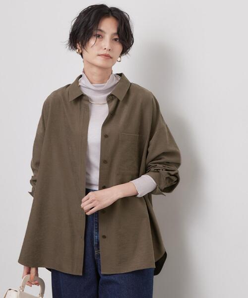 OPAQUE.CLIP(オペークドットクリップ)の「なめらかシアーハイネックカットソー【洗濯機OK/抗ピル】(Tシャツ/カットソー・レディース・ホワイト/ピンク/ライトグレー/ブラック・38/36/40/42)」の12枚目の写真