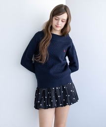 【U.S. POLO ASSN.】clear 別注 ケーブルオフショルニットトップス