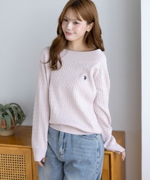 U.S. POLO ASSN. | 【U.S. POLO ASSN.】clear 別注 ケーブルオフショルニットトップス(ニット/セーター)