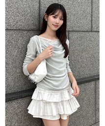 【USAGI ONLINE/ZOZOTOWN限定】レーストリムワンショルカットソー