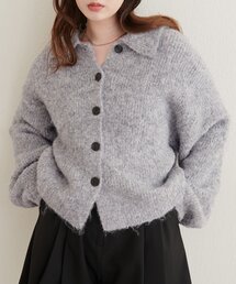 ブークレ襟付きカーデ