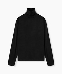 WOOL JERSEY HIGH NECK LONG SLEEVE T-SHIRT