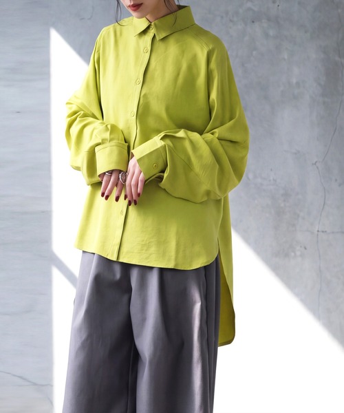 antiqua（アンティカ）の「変形スリーブ シャツ（シャツ/ブラウス・レディース・ホワイト/ブラック/ライム・ONESIZE）」の13枚目の写真