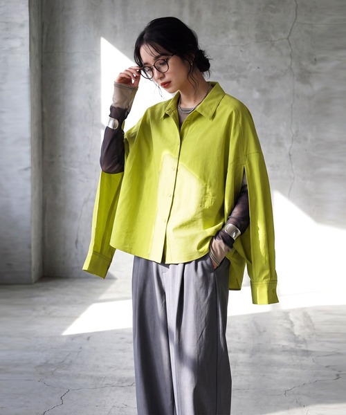 antiqua（アンティカ）の「変形スリーブ シャツ（シャツ/ブラウス・レディース・ホワイト/ブラック/ライム・ONESIZE）」の14枚目の写真