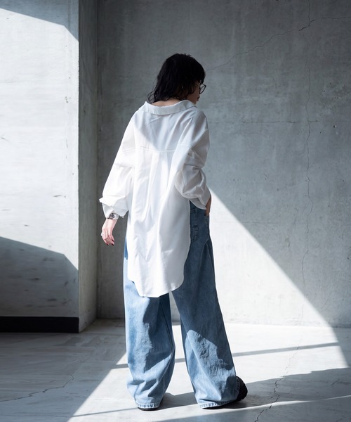 antiqua（アンティカ）の「変形スリーブ シャツ（シャツ/ブラウス・レディース・ホワイト/ブラック/ライム・ONESIZE）」の5枚目の写真