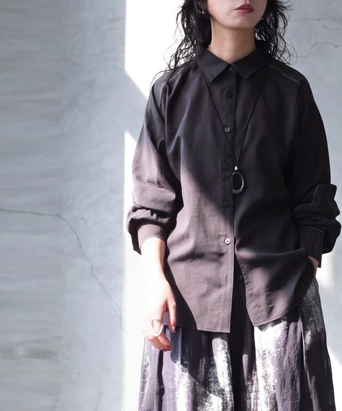 antiqua（アンティカ）の「変形スリーブ シャツ（シャツ/ブラウス・レディース・ホワイト/ブラック/ライム・ONESIZE）」の10枚目の写真