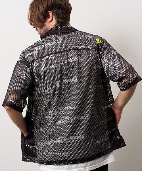 STUD MUFFIN（スタッドマフィン）の「mhs2698- ランダムグラフィティメッシュ オーバーシルエットシャツ(714-01151)（シャツ/ブラウス・メンズ・ブラック・4/3/2）」の12枚目の写真
