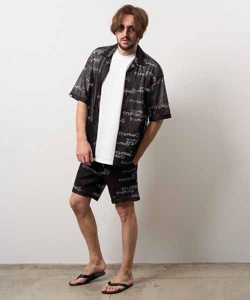 STUD MUFFIN（スタッドマフィン）の「mhs2698- ランダムグラフィティメッシュ オーバーシルエットシャツ(714-01151)（シャツ/ブラウス・メンズ・ブラック・4/3/2）」の14枚目の写真