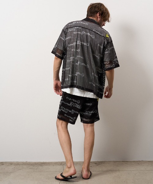 STUD MUFFIN（スタッドマフィン）の「mhs2698- ランダムグラフィティメッシュ オーバーシルエットシャツ(714-01151)（シャツ/ブラウス・メンズ・ブラック・4/3/2）」の15枚目の写真