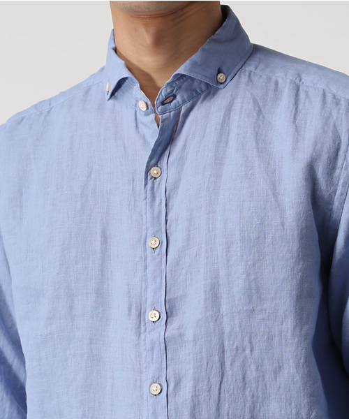 Paul Smith COLLECTION（ポールスミスコレクション）の「LINEN CASUAL SHIRT【164370 204】（シャツ/ブラウス・メンズ・ブルー・MEDIUM/X-LARGE/SMALL/LARGE）」の6枚目の写真