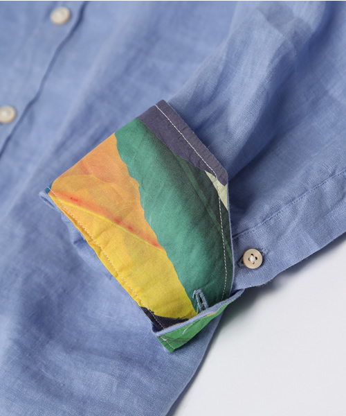 Paul Smith COLLECTION（ポールスミスコレクション）の「LINEN CASUAL SHIRT【164370 204】（シャツ/ブラウス・メンズ・ブルー・MEDIUM/X-LARGE/SMALL/LARGE）」の8枚目の写真