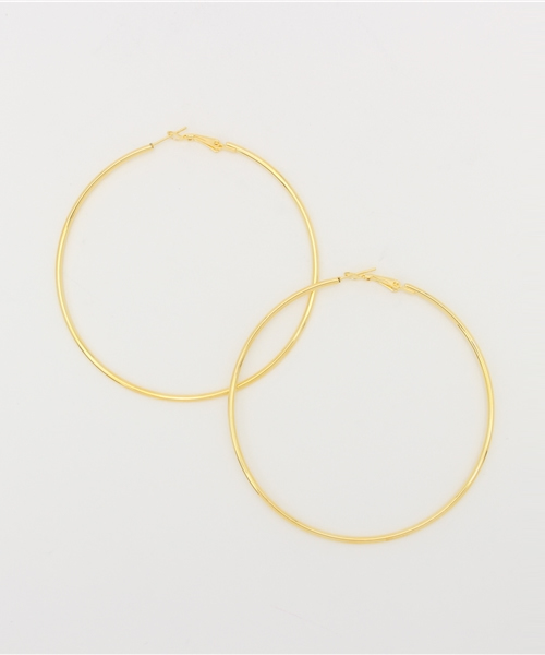 lala Born（ララボーン）の「【lalaBorn/ララボーン】8cmフープピアス（ピアス（両耳用）・レディース・シルバー/ゴールド/ブラック/ホワイト/レッド・FREE）」の5枚目の写真