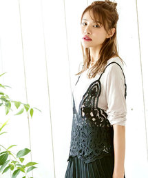 Re:EDIT | 花柄レースVネックキャミソールビスチェ/トップス[Re:EDIT/リエディ][春夏新作](キャミソール)